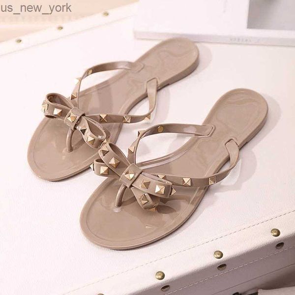 2021 frau Sandalen Wohnungen Mode Frau Flip-Flops Sommer Schuhe Wohnungen Sandalen Coole Strand s Schuhe Sandalen Mädchen Größe 36-40 L230518