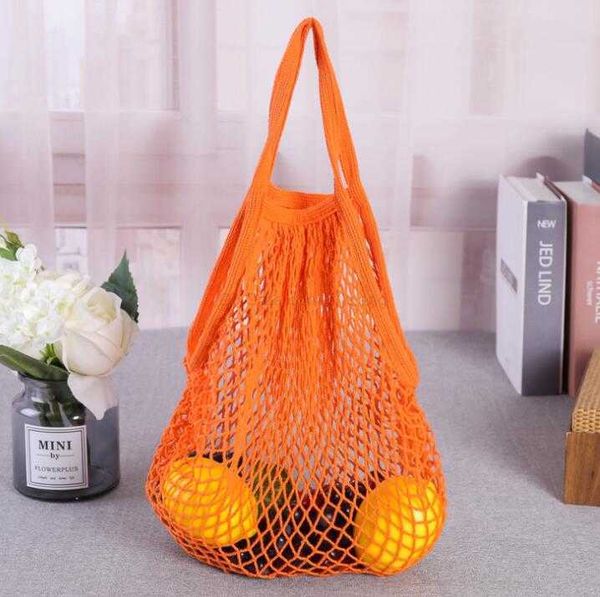 Hot String riutilizzabile in cotone Shopping Borsa della spesa Shopper Tote Mesh Net Borsa di stoccaggio tessuta all'aperto Borsa portatile per frutta e verdura Borse Alkingline