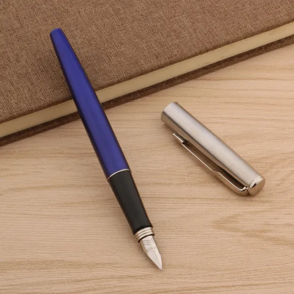Marca Acciaio inossidabile blu Trim M Pennino Stilografica Penna stilografica per ufficio aziendale Materiale scolastico Penna da scrittura