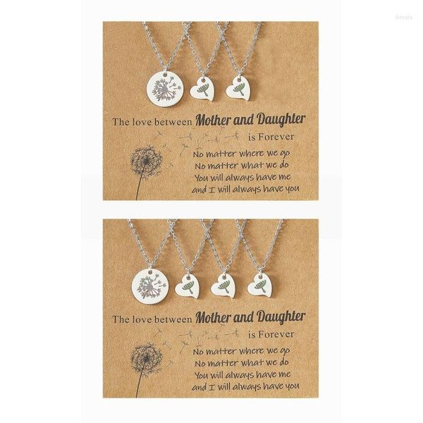 Подвесные ожерелья Красивое ожерелье Одуванчика Родитель-Кильд 3/4pcs Ключица Ювелирные изделия для всех членов семьи.