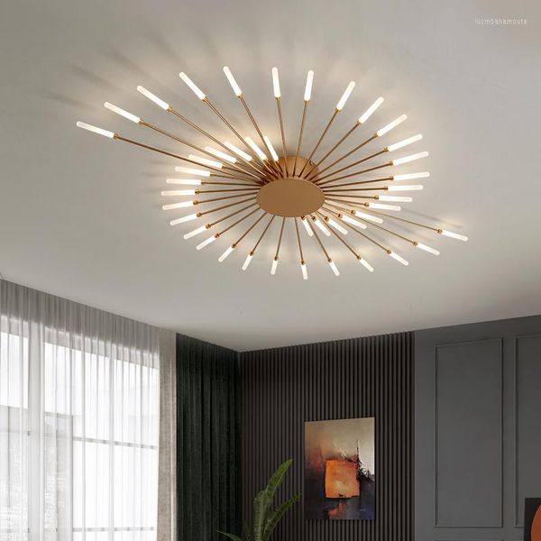 Lampadari 2023 Lampadario moderno a soffitto a led per soggiorno Sala da pranzo Camera da letto creativa nordica Sala a sospensione Fuochi d'artificio leggeri