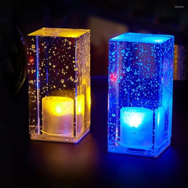 Lampade da tavolo Thrisdar Crystal Bubbles LED Bar ricaricabile KTV Restaurant El Cafe Dinner Night Light Stampa logo gratuita