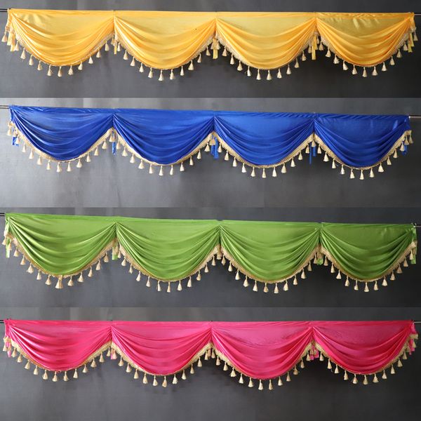 Outros Artigos para Festas Valance Drape Painel Decoração Cenário de Casamento Cortina Swag Fundo de Palco Cortinas Saia de Mesa Ice Silk 230603