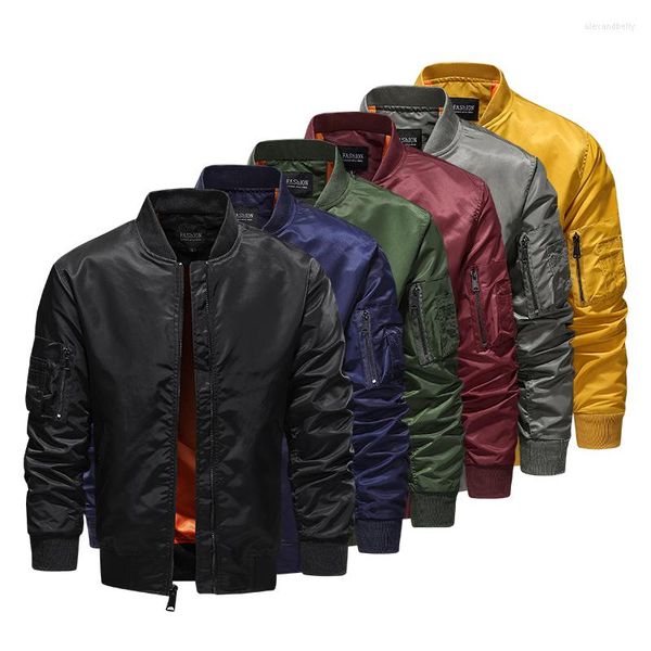 Jaquetas masculinas 2023 jaqueta piloto masculina gola alta motocicleta casaco militar primavera inverno acolchoado casual masculino bombardeiro à prova d'água