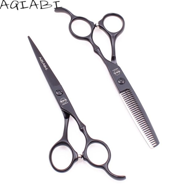 Инструменты, парикмахерские ножницы, 6 дюймов, AQIABI, черные 440C, ножницы для резки, филировочные ножницы, ножницы для стрижки волос, накидки для стрижки, бритва, дропшиппинг A9030
