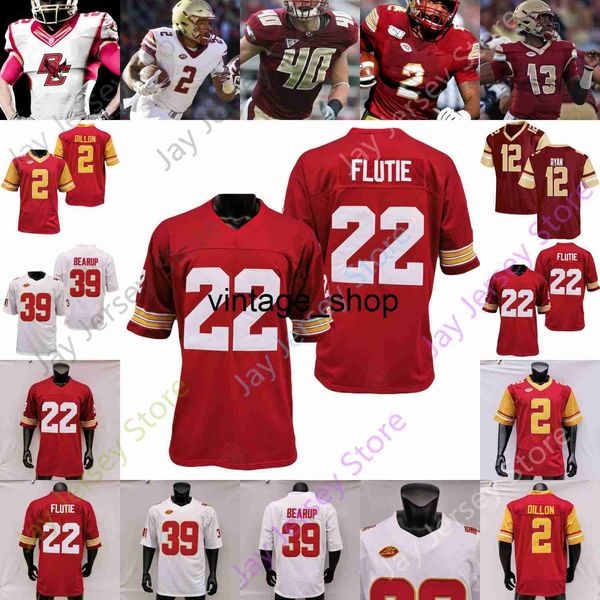 Maglia da football del Vin Boston College NCAA College Zay Flowers Kobay White Jake Burt Chris Lindstrom David Bailey Hunter Long