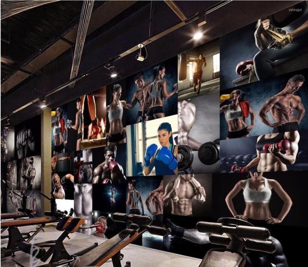 Tapeten Benutzerdefinierte Wandbild 3D Wallpaper Po Zimmer Boxen Bodybuilding Fitness Center Dekor Malerei Wandmalereien Für 3 D