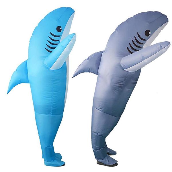 Надувные вышибалы на игровой домик размахивают надувные костюмы Shark Game Fancy Dress Party Party Copry Cosplay Outfit Progres