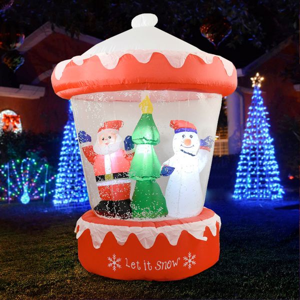 Bouncers Infláveis Playhouse Baloiços 1,8 m Decoração de Natal Balão de Ar Inflável Floco de Neve Papai Noel Boneco de Neve Jardim Ao Ar Livre Decoração de Festa de Ano 230603