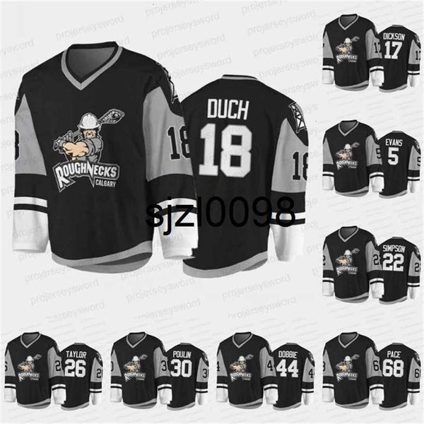 Sj98 Calgary Roughnecks 2021-22 Réplica sublimada Jersey Tyler Pace Shane Simpson Shawn Evans Dane Dobbie Rhys Duch Dan Taylor Zach Herreweyers