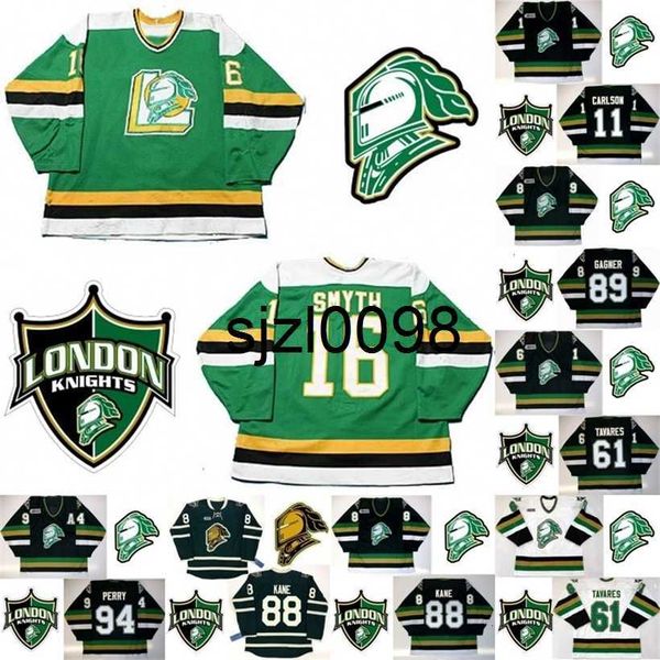 Sj98 London Knights 8 Jason Glover 11 John Carlson 94 Corey Perry 89 Sam Gagner 41 Jason Allison 16 Brad Smyth 20 Louie DeBrusk Maglia da hockey