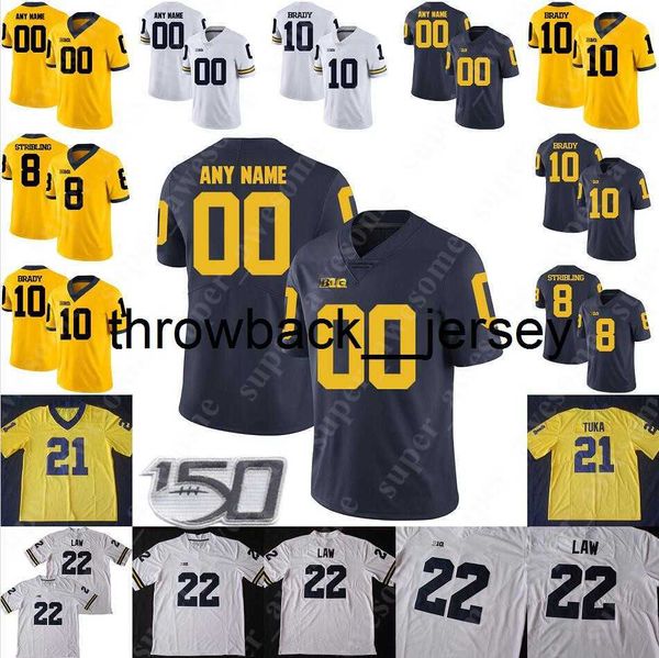 Camisa de futebol Thr Michigan Wolverines Devin Gil 35 Casey Hughes Tru Wilson Jack Dunaway Carl Myers Brad Robbins Max Wittwer Jake McCurry