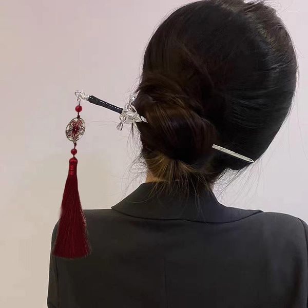 Grampos de cabelo Espada Chinesa Borla Gancho Punk Pingente Longo Bastões Para Mulheres Penteados Faça Você Mesmo Acessórios de Louça