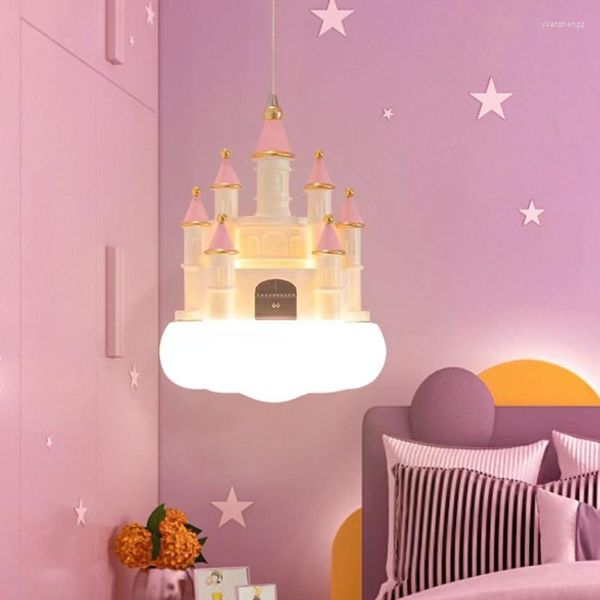 Kronleuchter Dream Castle Warm Romantische Kinderzimmer Nachttischlampen Einfache Moderne Prinzessin Mädchen Schlafzimmer Kronleuchter LED E27