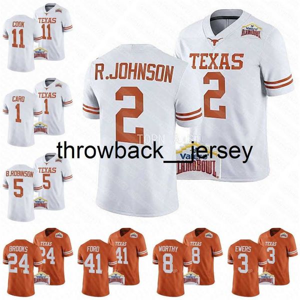 thr 11 Sam Ehlinger Texas Longhorns College-Football-Trikot Ricky Williams Arch Manning Roschon Johnson Bijan Robinson Hudson Card Overshown Jaylan Ford-Trikots