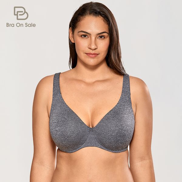 BHs Nahtloser Minimizer-BH für Damen, vollständige Abdeckung, Bügel, ungefütterte Körbchen, Übergröße, glatte, breite Träger, solide Dessous, D DD E F G 230603