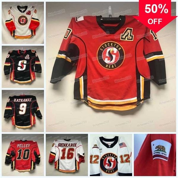 Mag Mitness Custom Ahl Stockton Heat Hokey Jersey Jakob Pelletier Matthew Phillips Glenn Gawdin Luke Philp Connor Mackey Byron Froese Andy