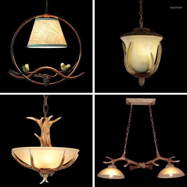Подвесные лампы Soura Modern Antler Lamp светодиода творческие ретро стеклянные люстры