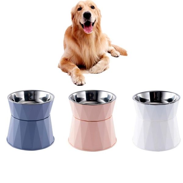 Versorgung Edelstahl Katzenschüssel Hunde Schüssel Haustier Schüssel Hals Schutz Doppelschale Katzen Wasser Futter Schüssel Dual Sonderhund Food Bowl Schüssel