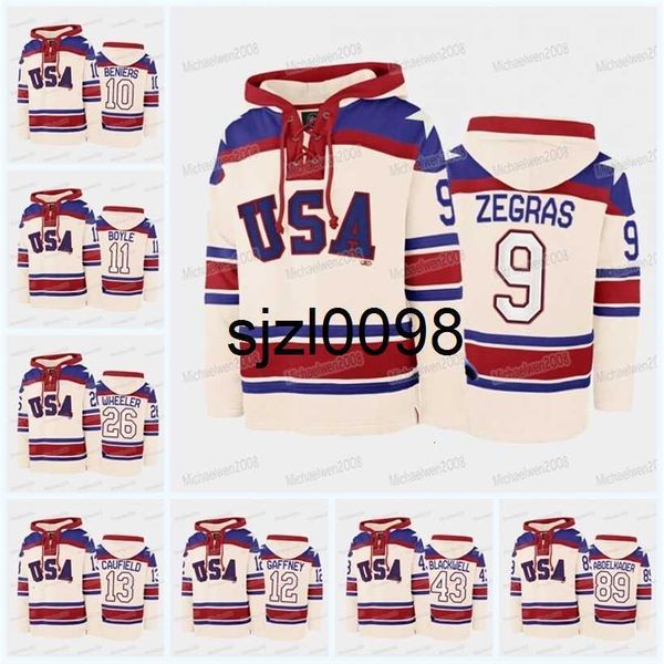 Sj98 Miracle On Ice Team USA Hockey Pullover Hoodie Cole Caufield Trevor Zegras Matthew Beniers Blake Wheeler Matt Roy Brian Boyle Jack Drury