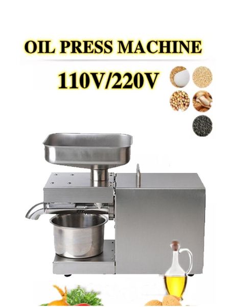 Pressra 1500W 110V/220V Automatic Cold Press Oil Hine, óleo de prensa fria, extrator de óleo de sementes de Suower, extrato de prensa de azeite