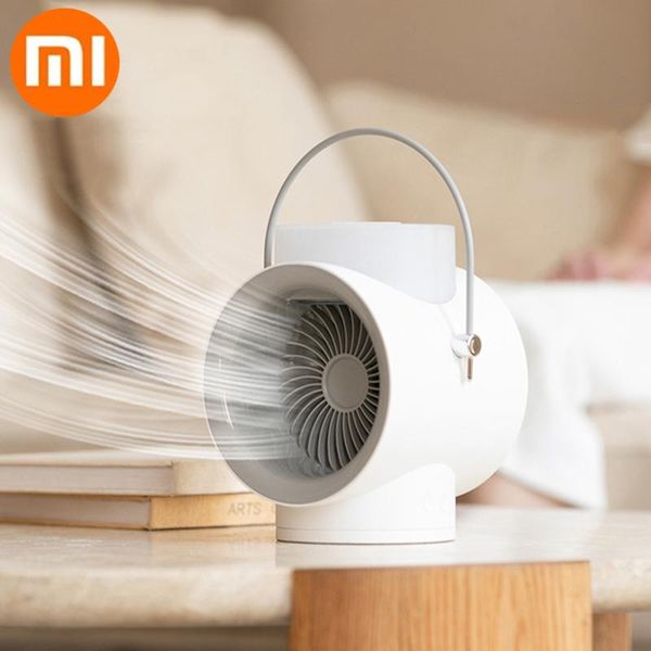 Ventole Xiaomi Ventola di raffreddamento dell'aria Umidificazione Scuotendo la testa Ricarica USB 3 livelli Ventola di climatizzazione regolabile per la casa Multifunzionale