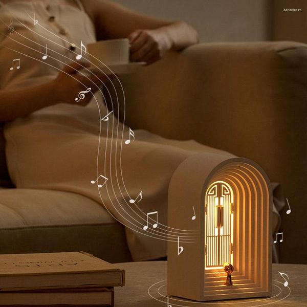 Tischlampen Nordic Led Schreibtisch Nachtlichter mit Bluetooth-Lautsprecher Dekoration Lampe USB stufenlose Dimmung Smart Touch für Kindergeschenke