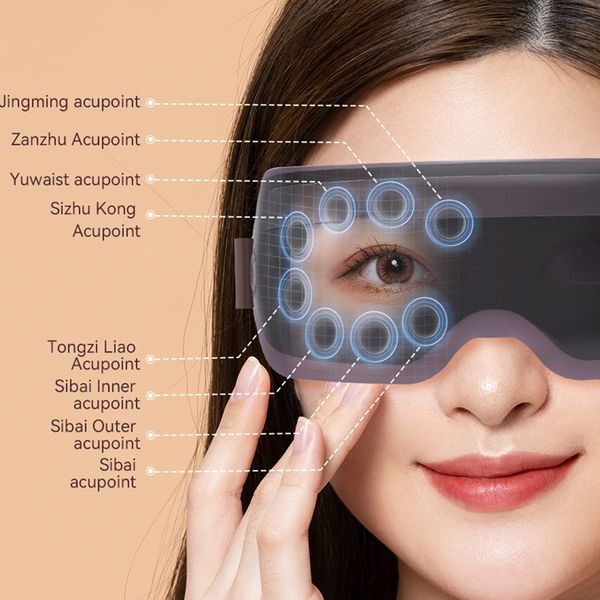 Массажер для глаз Bluetooth Messager Megetic Therapy Vibration Compress Eye Massage Glasses Acupressure Управление прибор по уходу за глазами 230603