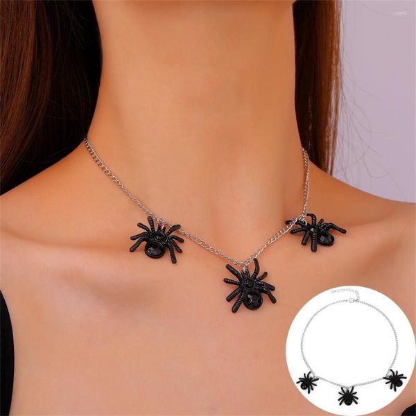 Colares com Pingente Colar de Aranha Vintage Para Mulheres Na Moda Punk Abertura Ajustável Animal Helloween Jóias Acessórios