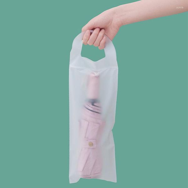 Aufbewahrungstaschen Handheld verlängerte und verdickte Regenschirmtasche Wasserdichtes Zugseil Kunststoff halbtransparent