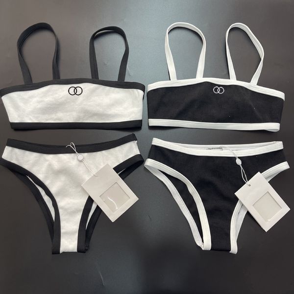 Costumi da bagno da donna di marca One CCity costume da bagno pezzo designer bikini set maglia costume da bagno moda donna con stampa lettera bianco nero colori threepoint lady summ