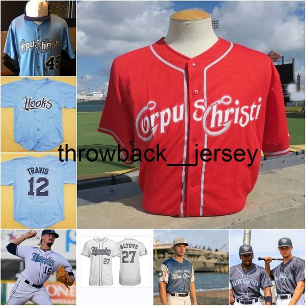 thr Corpus Christi Hooks Baseball-Trikot für Herren, Blaue Geister, individuell, beliebiger Name und Nummer