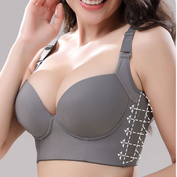 Reggiseno a canotta D E Cup Reggiseno push-up senza cuciture Lingerie Bralette Top Senza ferretto Intimo di grandi dimensioni Senza anello in acciaio Raccolto Grigio Rosa 230603