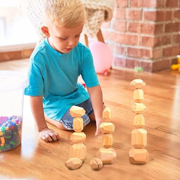 Giochi di intelligenza Sassi di legno in equilibrio Giochi di ordinamento e impilamento per bambini 13 | Apprendimento sensoriale giocattolo ragazzi ragazze educativo prescolare Lear 230603