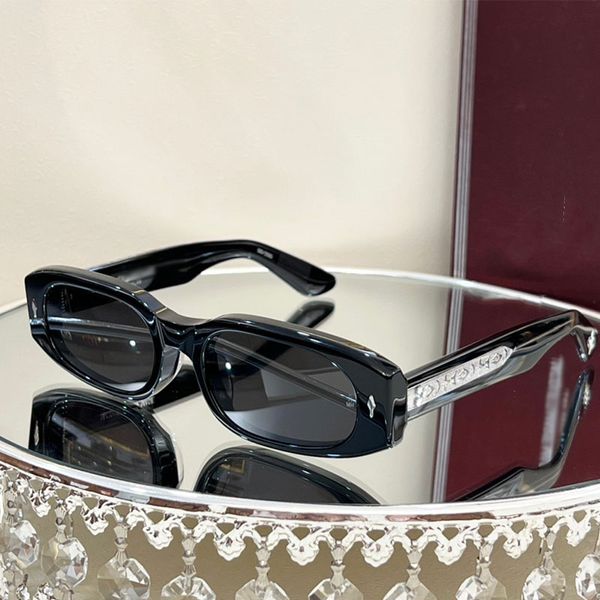 JACQ MAR HULYA Designer-Sonnenbrille, handgefertigt, klobige Platte, ovaler Rahmen, faltbare Brille, hochwertige Sonnenbrille für Damen, Saccoche Trapstar, Originalverpackung