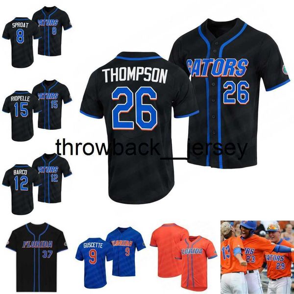 thr 26 Sterling Thompson College Florida Gators Baseball-Trikots Tyler Nesbitt Bt Riopelle Colby Halter Danny Young Hunter Barco Jonathan Brady Singer Rivera Trikot