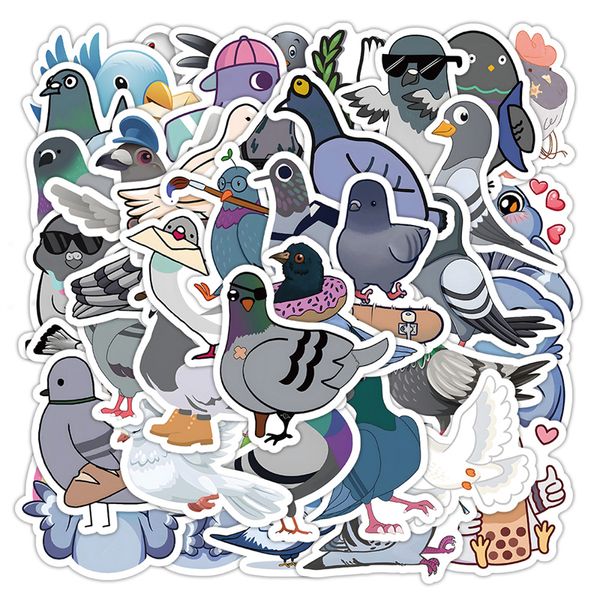 60 Pz cartone animato piccione adesivo simpatico uccello Piccione viaggiatore Graffiti Giocattolo per bambini Skateboard auto Moto Bicicletta Decalcomanie all'ingrosso