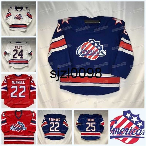 SJ98 Özel Rochester American Hokey Forması Ahl Michael Mersch Jack Quinn John Peterka Sean Malone Ryan Macinnis Oskari Laaksonen