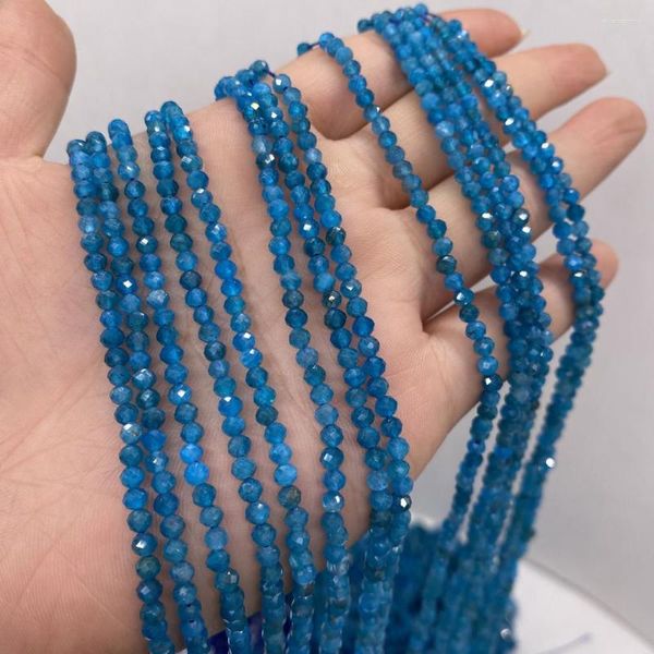 Perline di fosforo blu naturale pietra semipreziosa sfaccettata liberamente distanziata per realizzare squisiti gioielli braccialetto collana fai-da-te