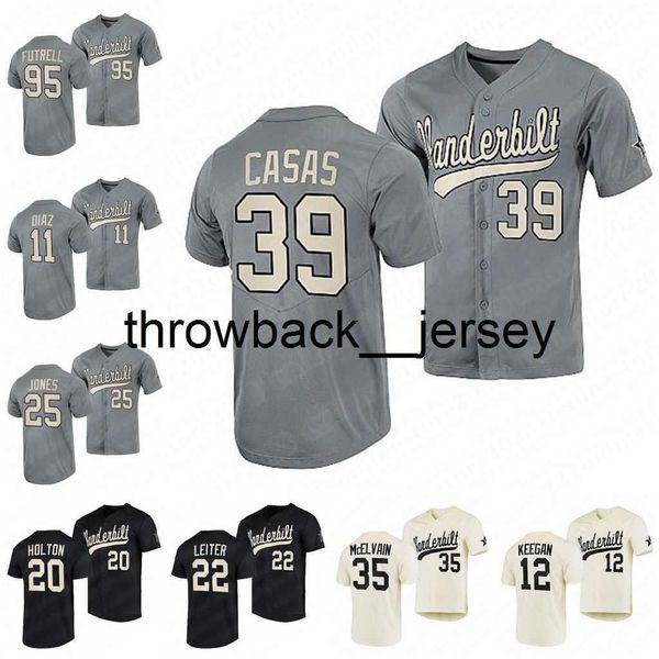 THR College Vanderbilt Commodores Basketball Jersey Javier Vaz Druw Jones Chris McElvain Spencer Jones Jack Leiter Jack Bulger Tate Kolwyck Carter Holton Maglie