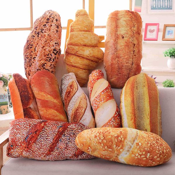 Plüschpuppen, 5055 cm, lustige 3D-Simulation, Snack, Brotform, Kissen, weiches Lendenkissen, Stofftier, länglich, einzigartiges Geschenk für Freunde 230603