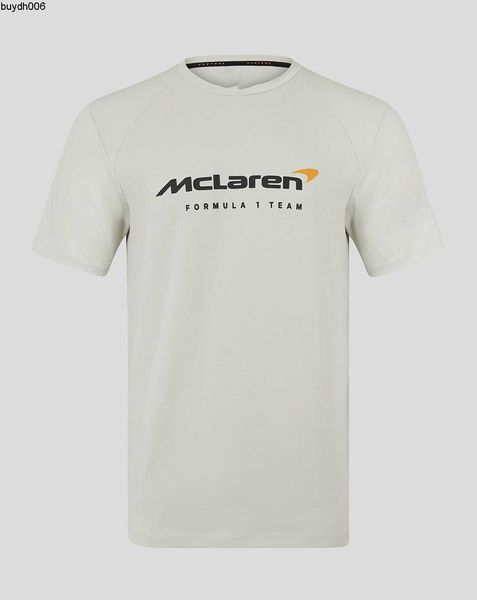 8pcg 2023 verão masculino camiseta de manga curta camisetas f1 racing team mclaren cinza claro esportes casual nome personalizável adulto crianças ijiq