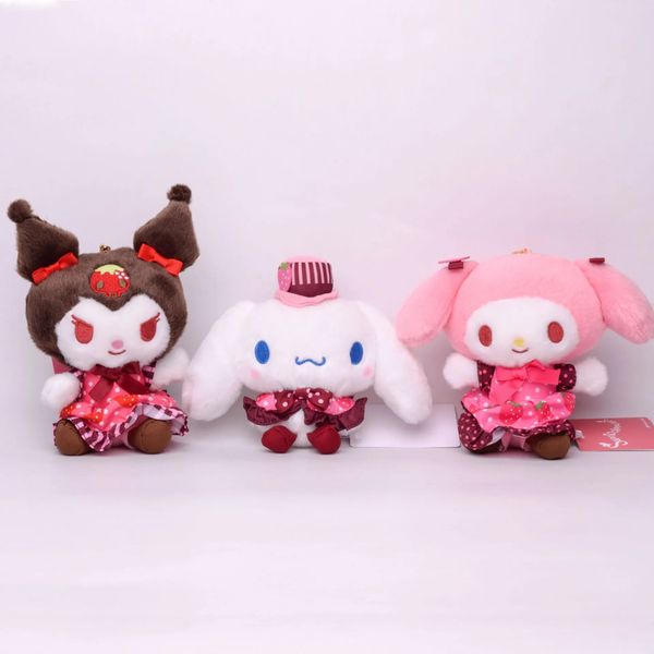 Großhandel süße Cinnamoroll Kuromi Erdbeere Schokolade Serie Plüschtier Rucksack Anhänger kleines Geschenk