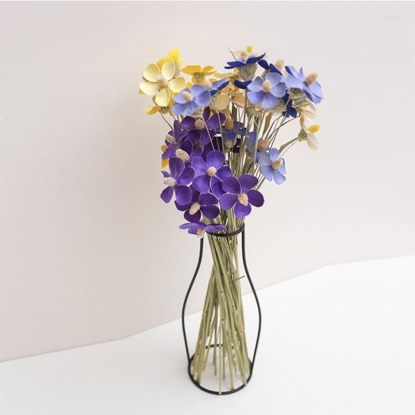 Fiori decorativi 10pcs pianta fatta a mano fiore viola bouquet essiccato naturale decorazione della casa disposizione fai da te oggetti di scena