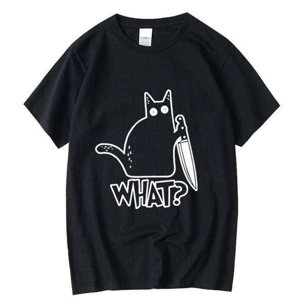 T-shirt da uomo XIN YI di alta qualità 100% cotone coltello stampa gatto maglietta da uomo casual maglietta da uomo allentata o-collo t-shirt da uomo tees