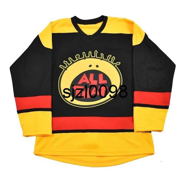 Sj98 Kel Mitchell 00 All That Hockey Jersey 100% cucita Qualsiasi numero Qualsiasi nome Maglie da hockey Nero Spedizione veloce S-5XL