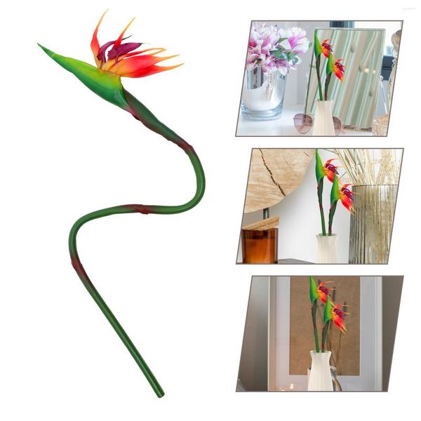 Fiori decorativi Vasi di fiori artificiali Prop Fake Strelitzia Plastic Faux Adorna lo stelo della sposa Simulato Reginae