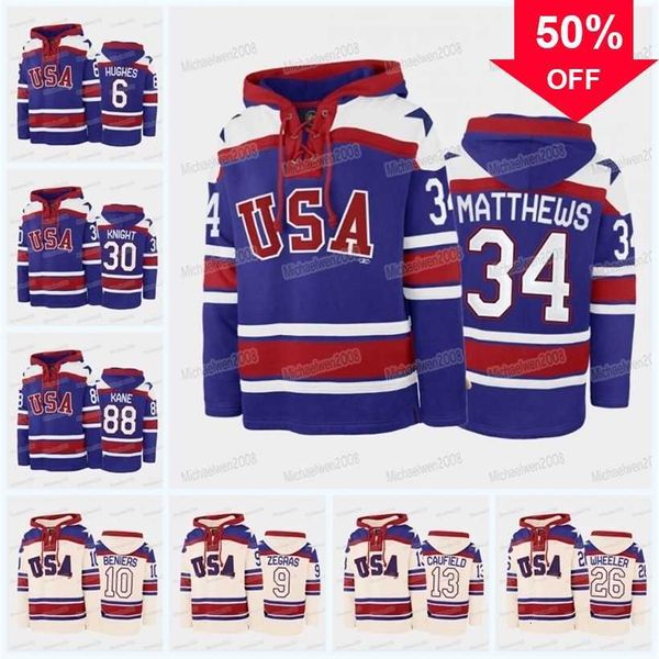 Mag MitNess Miracle On Ice USA Hockey Pullover Hoodie Trevor Zegras Jonathan Quick Mike Modano Matthew Boldy Jack Hughes Blake Wheeler Matt Roy Cole