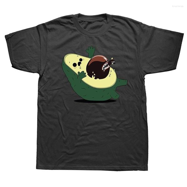 Herren T-Shirts Lustige Avocado Alien Grafik Baumwolle Streetwear Kurzarm Geburtstagsgeschenke Sommerstil Veganes T-Shirt Herrenbekleidung