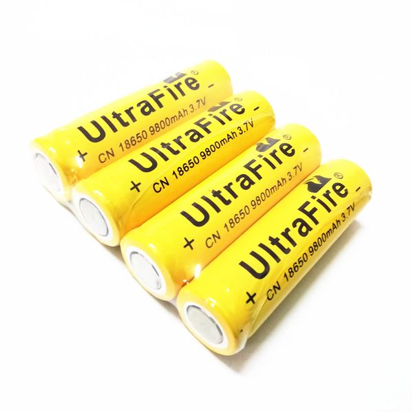 18650 9800 mAh 3,7 V wiederaufladbare Lithium-Batterie, Flachkopf-/Spitzbatterie, Friseurschere, BATTERIE, blau und gelb